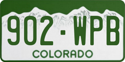 CO license plate 902WPB
