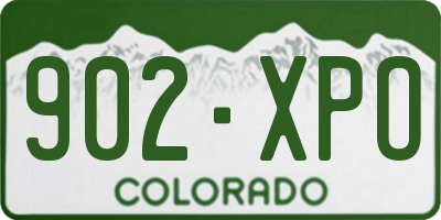 CO license plate 902XPO