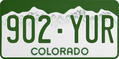 CO license plate 902YUR