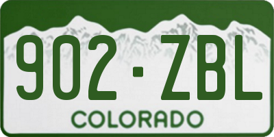 CO license plate 902ZBL