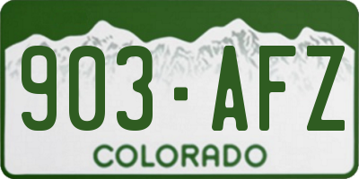 CO license plate 903AFZ