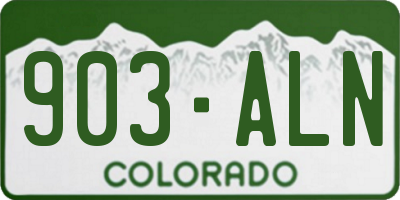 CO license plate 903ALN