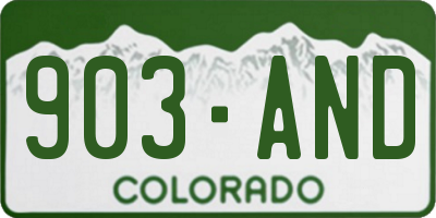 CO license plate 903AND