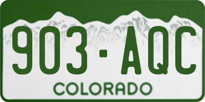 CO license plate 903AQC