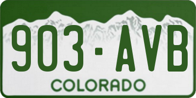 CO license plate 903AVB