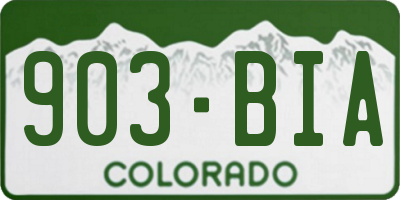 CO license plate 903BIA
