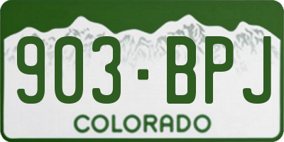 CO license plate 903BPJ