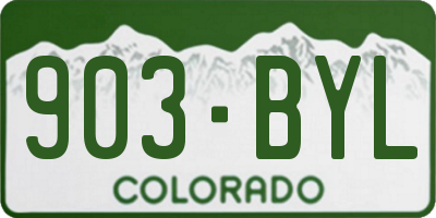 CO license plate 903BYL