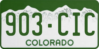CO license plate 903CIC