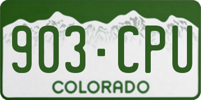 CO license plate 903CPU