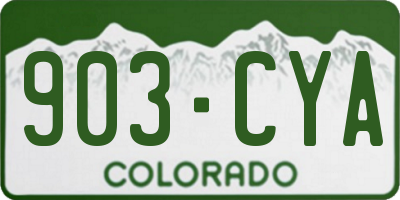 CO license plate 903CYA