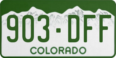 CO license plate 903DFF