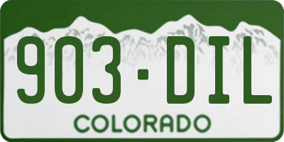 CO license plate 903DIL
