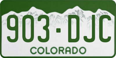 CO license plate 903DJC