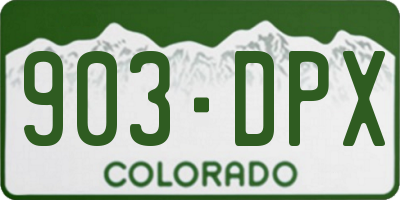 CO license plate 903DPX