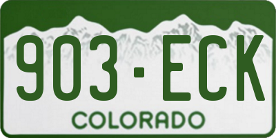 CO license plate 903ECK