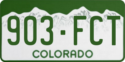CO license plate 903FCT