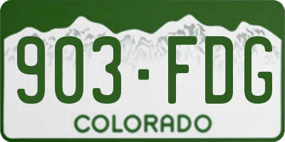 CO license plate 903FDG