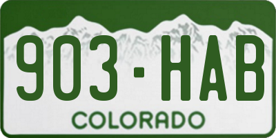 CO license plate 903HAB