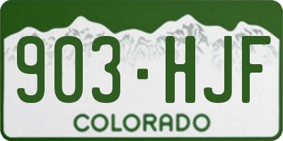 CO license plate 903HJF