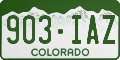 CO license plate 903IAZ