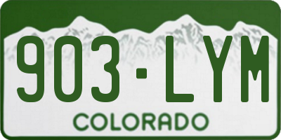 CO license plate 903LYM