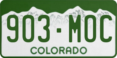 CO license plate 903MOC