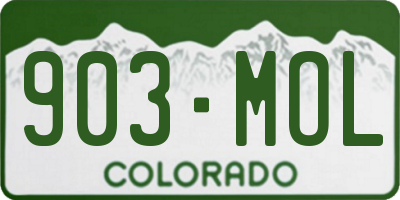 CO license plate 903MOL