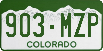 CO license plate 903MZP
