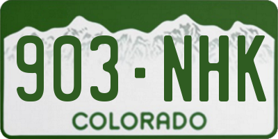 CO license plate 903NHK