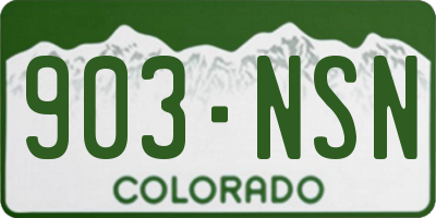 CO license plate 903NSN