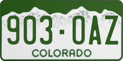 CO license plate 903OAZ
