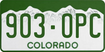 CO license plate 903OPC