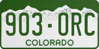 CO license plate 903ORC