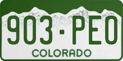CO license plate 903PEO