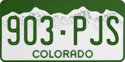 CO license plate 903PJS