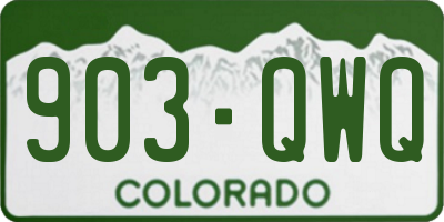 CO license plate 903QWQ