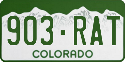 CO license plate 903RAT