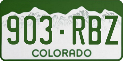 CO license plate 903RBZ