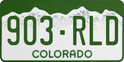 CO license plate 903RLD