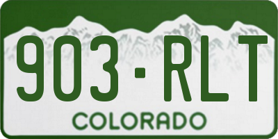 CO license plate 903RLT