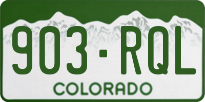 CO license plate 903RQL