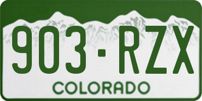 CO license plate 903RZX