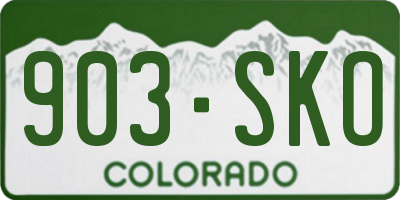 CO license plate 903SKO
