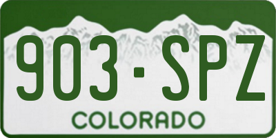 CO license plate 903SPZ