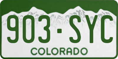 CO license plate 903SYC
