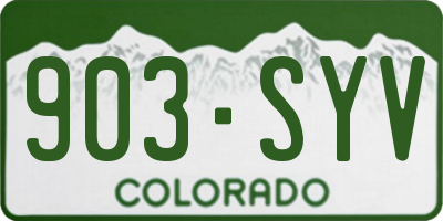 CO license plate 903SYV