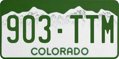 CO license plate 903TTM