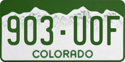 CO license plate 903UOF