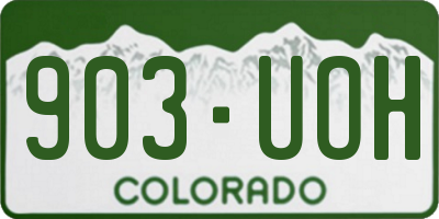 CO license plate 903UOH